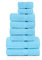 etérea Carli Frottee Handtücher Set - 100% Baumwolle - Oekotex 500 GSM - 8 TLG - 2X Duschtuch 70x140 + 4X Handtuch 50x100 +2X Gästehandtücher 30x50 - Bath Towel Frottiertücher - Türkis