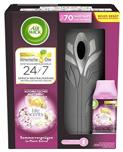 Air Wick Freshmatic Max Juego de iniciación con dispositivo y 1 recambio Pure, funciona con pilas, aroma: ropa fresca, 1 recambio de 250 ml + dispositivo en color blanco