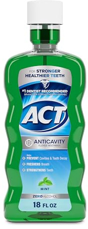 ACT Anticavity Fluoride Mouthwash Alcohol Free Mint -- 18 fl oz by ACT