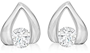 Tuscany Silver Damen Ohrstecker Sterling Silber Weiß Zirkonia