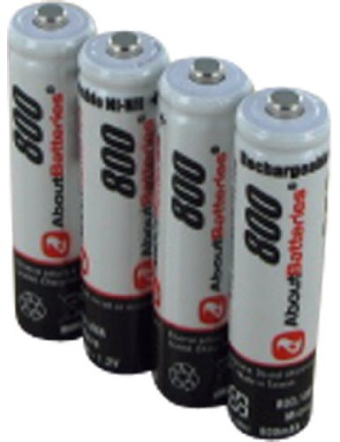 AboutBatteries Batterie AAA, Blister de 4 accus, 1.2V, 800mAh, Ni-MH