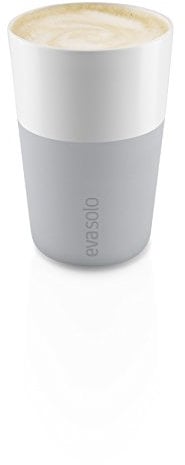 EVA SOLO | 2 Cafe-latte-Becher Marble grey | Gut zu halten durch Silikonbeschichtung | Marble grey