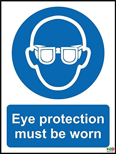 Eye Protection Must Be Worn Safety Sign - Self Adhesive Sticker 200mm x 150mm