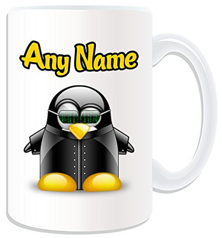 Unigif - Taza de desayuno personalizable (tamaño grande), diseño de personajes de la película pingüino, color blanco