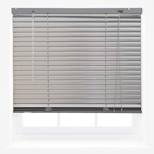 FURNISHED Silver Venetian Blinds Aluminium Material Easy Fit Curtains Home Office Venetian Window Blind New - 180W x 150L cm