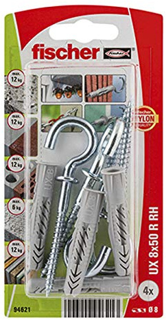 Fischer 094621 – Blister cheville nylon UX 8 x 50 RHK NV
