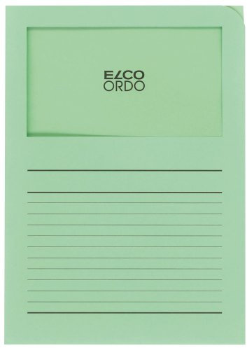 ELCO Lot de 100 Pochettes coins avec fenêtre 120 g/m² 22 x 31 Vert Clair 29489.61 22 x 31 cm