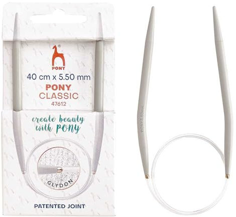 Pony - Pony Classic Aluminium (40cm, 5.50mm) Kreisförmig Stricken Nadel - 1 Stück