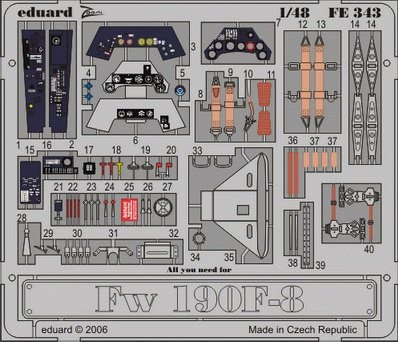 Eduard Accessories FE343 Modellbauzubehör Fw 190F-8 Für Tamiya Bausatz