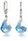 Schöner SD 925 Silber Ohrringe mit kleinen Kristall Barock Tropfen Aquamarin blau