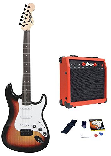 Johnny Brook Electric Guitar Kit With 15 W Amplifier And Accessories Sunburst