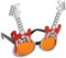 Amscan 250023-55 - Spaß-Brille Rockgitarre getönt Plastik 13,4 x 14 cm, Accessoire