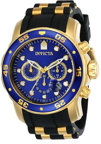 Invicta Pro Diver Orologio da Uomo in acciaio inossidabile con movimento Quarzo - 48mm, Nero/Blu