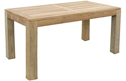 Teak Holz Tisch rechteckig mit quadratischen Eckbeinen 180x90x75cm