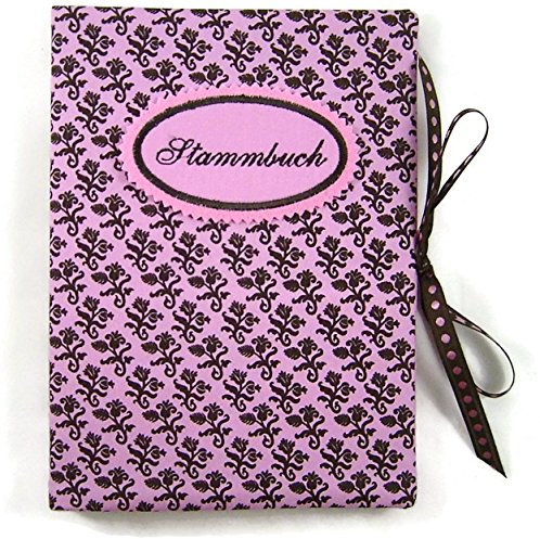 Sammelmappe DIN A5 - STAMMBUCH Blumenmuster rosa-braun - bettina bruder®