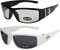 2er Pack Choppers 6608 X0 Sonnenbrillen Herren Damen Männer Frauen Brille - 1x Modell 14 (schwarz glänzend/annährend transparent) und 1x Modell 07 (weiß glänzend/schwarz getönt) - Modell 14 + 07 -