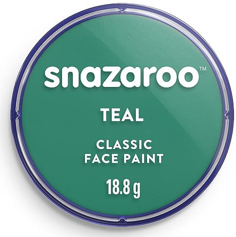 Snazaroo - Peinture Pour Visage et le Corps, Maquillage Pour Visage et Déguisement, Pour Enfants et Adults,Fard 18 ML, Couleur Vert Canard
