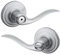 Kwikset Tustin Interior Privacy Door Handle with Lock, Door Lever for Bathroom and Bedroom, Satin Chrome Reversible Keyless Turn Lock