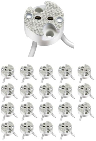ledscom.de 20 pièces GU5.3/G4 douille, céramique, blanc, 12V AC, max. 25W