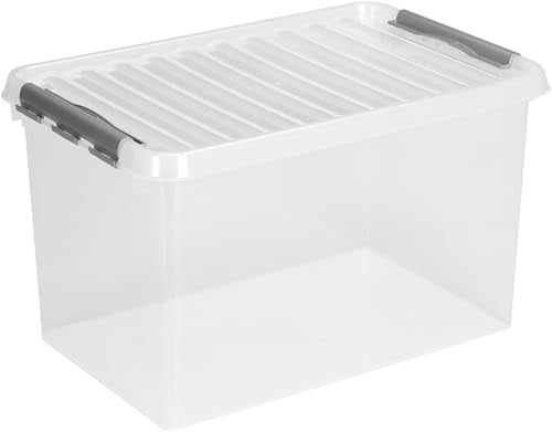 Sunware Q-Line Aufbewahrungsbox 62 Liter transparent metallic