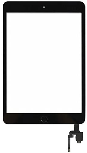 Display Glas für Ipad Mini 3 IC Chip Touch Home Button Screen Front Scheibe Digitizer schwarz A1599 A1600