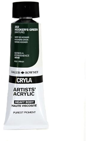 Daler-Rowney Cryla Acrylic 250 ml Hooker's Green, Professional Artists