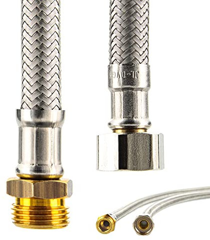 tecuro Sanitär Verbindungsschlauch 1/2 ÜWM x 1/2 AG x 200 mm, KTW-A- DVGW geprüft, temperaturbeständig von -5°C bis 70°C