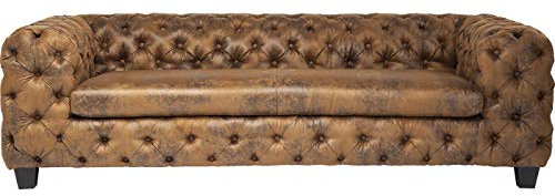 Kare Design Sofa Desire Econo, 3-Sitzer, braun, pflegeleicht, Vintage-Leder Optik, 68x245x100cm (H/B/T)