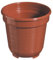 Lot de 20 pots de fleurs ronds standard 8 cm en plastique - Couleur : terre cuite