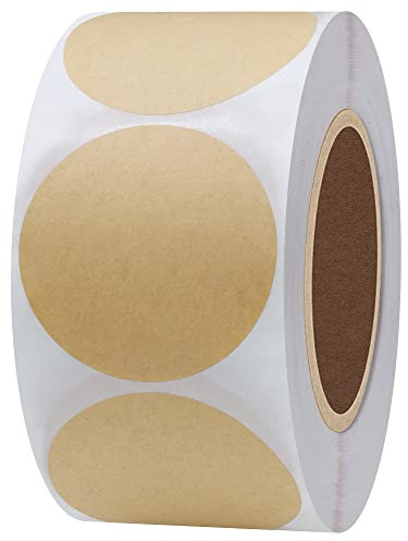 Hylabelest 38 mm runde Papieraufkleber, Etiketten Verpackungsdichtungen, Handwerk, Hochzeit, Etikett, Topper-Etiketten, 500 Pro Rolle 1 roll (Kraft)