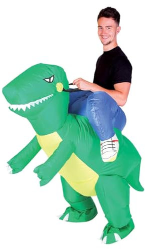 AirSuit® Disfraz de dinosaurio inflable | Disfraz de raptor inflable | Tamaño adulto 160 a 190cm | Poliéster Cómodo | Resistente | Sistema de inflación incluido | OriginalCup®