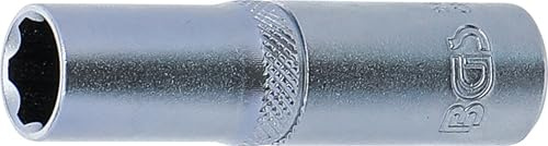 BGS 2601 | Steckschlüssel-Einsatz Super Lock, tief | SW 11 mm | Antrieb Innenvierkant 10 mm (3/8) | Länge 63 mm | Chrom-Vanadium-Stahl | verchromt, matt | mit Rändelung