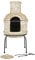 La Hacienda Star Flower 2 Piece Clay Chimenea with Cooking Grill-Straw Ton-Kamin Stein