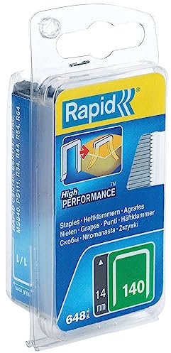 Rapid Tackerklammern Typ 140, 14mm Klammern, 648 Stk, mit Sägeanschnitt, Flachdrahtklammern für Holz und Folien