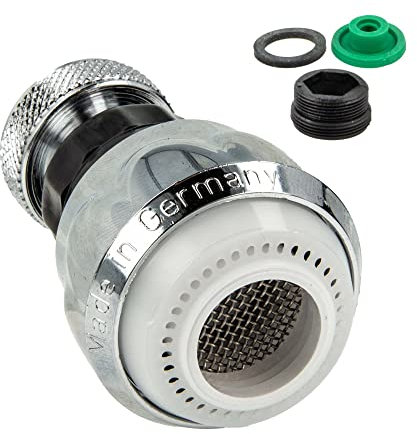 tecuro Wasserfix Douchette de cuisine orientable articulée en métal pour une consommation d'eau efficace compatible avec M22 x 1 IG/M24 x 1 AG