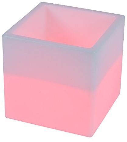 LED-Highlights Led Eiskübel Getränkekühler und Sektkühler 40x40x40 cm 16 Farben Aufladbar mit Akku und Fernbedienung Eiswürfelbehälter