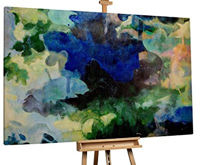 KunstLoft® XXL Gemälde 'Starry Heaven' 180x120cm | original handgemalte Bilder | Abstrakt Blau Grün | Leinwand-Bild Ölgemälde einteilig groß | Modernes Kunst Ölbild