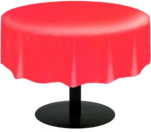 Runde Kunststoff-Tischdecke - 2,13 m - Rot