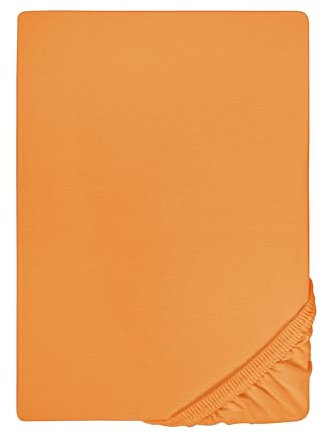 biberna 0077144 Spannbetttuch Feinjersey (Matratzenhöhe max. 22 cm), gekämmte Baumwolle, superweich 1x 140x200 cm - 160x200 cm, nektarine