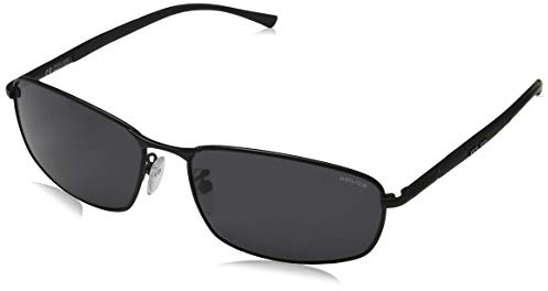Police Herren S8650 Rechteckig Sonnenbrille, MATT ROSE GOLD & BLACK FRAME / SMOKE LENS