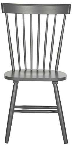 SAFAVIEH Furniture - Parker Spindle Dining Chair Set of 2 - Charcoal Grey - Solid Wood - Classic Windsor Design - Ideal for Dining Room, Kitchen, 17.3 Seat Height (AMH8500G-SET2)