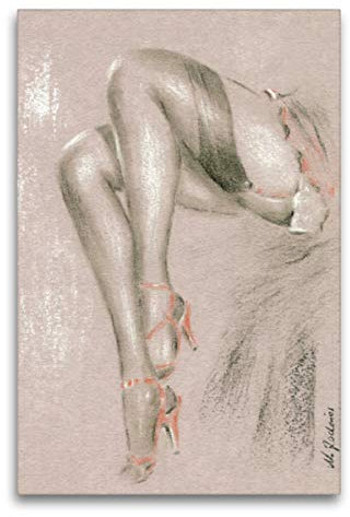Premium Textil-Leinwand 60 x 90 cm Hoch-Format Erotisches in Sexy High Heels | Wandbild, HD-Bild auf Keilrahmen, Fertigbild auf hochwertigem Vlies, Leinwanddruck von Marita Zacharias