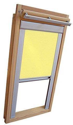 Hochwertiges Verdunkelungsrollo Rollo mit Seitenschienen für Velux DKL-EP GGL,GPL,GHL,GTL S08 gelb // Verdunkelungsrollo/Verdunkelungs-Rollo/Fensterrollo