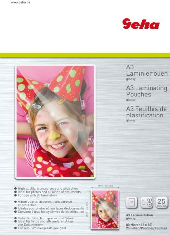 Pelikan Geha Laminierfolie 80 mic 25er Pack A3