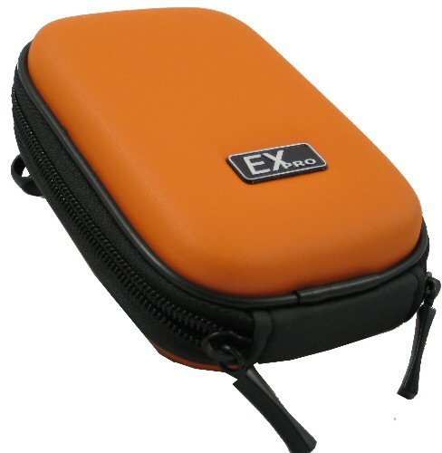 Ex-Pro® Orange Hard Clam Digital Camera Case for Canon, Casio, Fuji, Kodak, Panasonic, Nikon, Olympus Digital Camera's [Size Small]