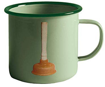 SELETTI Taza de Metal esmaltado «Toiletpaper» diámetro 10cm Altura 9 cm. Desatascador