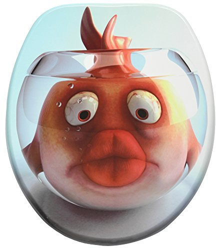 Abattant WC frein de chute soft close - Finition de haute qualité - Fixation facile - Poisson Rouge
