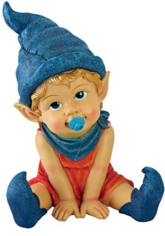 Design Toscano Figur „Archibald, das Gartenzwergbaby“, mehrfarbig, 14 x 20,5 x 28 cm, QM2693470