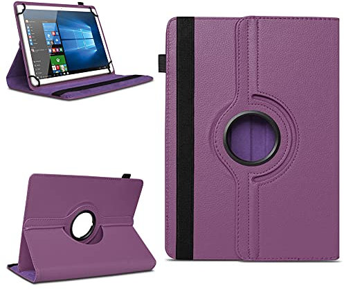NAUC Robuste Universal Hülle 10 10.1 10.2 10.3 10.4 10.5 10.6 10.8 11 Zoll Tablet Schutzhülle Kunstleder Tasche Standfunktion extra 360° Drehbar, Farben:Lila