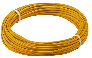 goobay 55043 Kupferlitze isoliert, 1 adrig, mehrdrahtig (18 x 0,1mm) / einadrig Kupferkabel / elektrischer Leiter im Modellbau und Elektrotechnik / PVC isoliert / Orange / 10m